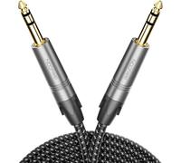 deleyCON 0,5m Câble Instrument Jack 6,35mm vers 6,35mm TRS (Stéréo) AUX - Qualité Studio - en Cuivre OFC Pur (AWG24) - pour Amplificateur, Mixeur, Guitare électrique, Basse, Clavier