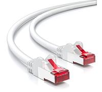 deleyCON 0,5m Câble Réseau Cat6-1 000 Mbit/s (Cuivre, S/FTP, sans Halogène) RJ45 Gigabit Câble Patch Ethernet LAN - pour DSL, Internet, Wi-Fi, Switch, Routeur, Modem, Panneau de Brassage - Blanc