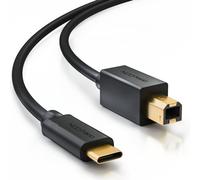 deleyCON 0,5m Câble USB 2.0 - Type 3.1 - USB C à USB B - Câble de Données pour Disque Dur Externe D'imprimante Informatique - Noir