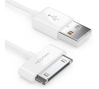 deleyCON 0,5m Câble USB 30 Broches Connecteur Dock Câble de Synchronisation de Chargement & de Données Compatible avec IPhone 4s 4 3Gs 3G IPad IPod - Blanc