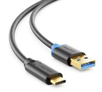 deleyCON 0,5m Câble USB-C USB 3.0 5 Gbit/s USB-A vers USB-C | Câble de charge/données court de 50 cm pour iPhone 17 Pro Air/16/15 Pro Max, Galaxy S26/S25/S24, Pixel, iPad, MacBook, PS5