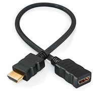 deleyCON 0,5m HDMI Rallonge Câble - Compatible HDMI 2.0a/b/1.4a - UHD 4K HDR 3D 1080p 2160p ARC - High Speed avec Ethernet - Noir