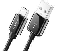 deleyCON 0,5m Micro USB Câble de Charge et de Données Court - Compatible avec Téléphones Android, Smartphones, Tablettes, Lecteurs MP3, Appareils Photo, etc. - Noir