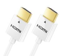 deleyCON 1,5m 4K HDMI 2.0 Câble Slim (Petit et Flexible Câble HDMI) - 1080P 2160P UHD ARC HDR 3D pour TV, Moniteur, Projecteur, Laptop, Notebook, PC, Ordinateur, PS4, PS5, XBOX - Blanc