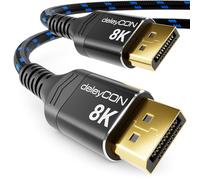 deleyCON 1,5m Câble DisplayPort 1.4 (8K@60Hz 4K@165Hz 2K@360Hz/240Hz/165Hz/144Hz) UHD WQHD HDR AMD FreeSync + NVIDIA G-Sync - pour Moniteur de Jeu Carte Graphique PC