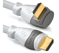 deleyCON 1,5m Câble HDMI Coudé (Angle 90°) - UHD 4K HDR 1080p 2160p EARC - pour TV, Barre de Son, Moniteur, PC, Ordinateur Portable, Projecteur, PS5, Xbox - Blanc
