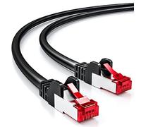 deleyCON 1,5m Câble Réseau Cat6-1 000 Mbit/s (Cuivre, S/FTP, sans Halogène) RJ45 Gigabit Câble Patch Ethernet LAN - pour DSL, Internet, Wi-Fi, Switch, Routeur, Modem, Panneau de Brassage - Noir