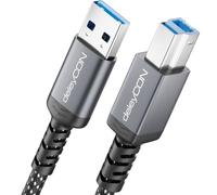 deleyCON 1,5m Câble USB 3.0 USB-A vers USB-B Câble Imprimante/données 5 Gbit/s pour Imprimante, Scanner, Disque Dur Externe, Station D’accueil, Moniteur, Upstream, Noir