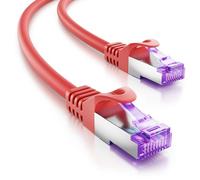 deleyCON 1,5m CAT7 Câble Réseau - 10 Gigabit - Câble de Raccordement RJ45 Câble Ethernet (Cuivre, SFTP PiMF Blindage) - pour Highspeed LAN DSL Switch Modem Routeur Panneau de Brassage - Rouge