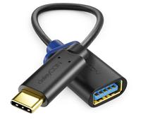 deleyCON 1 Pièce Adaptateur USB C vers USB A - Type C vers USB 3.0 OTG - Câble Compatible avec iPhone 16 Pro Max/15 Pro Max, iPad Pro, MacBook Pro/Air, Galaxy S25/S24/S23, Ordinateur, Notebook