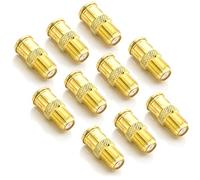 deleyCON 10 Pièces Connecteur Rapide F-Quick - Femelle vers Mâle - Adaptateur sans Vis - Plaqué Or