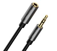 deleyCON 10m Câble Jack Audio Stéréo AUX Rallonge 3,5mm Liaison sonore Extension Connecteur Métallique Mobile Smartphone Tablette Casque HiFi Récepteur (Extra fin & Flexible)