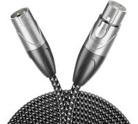 deleyCON 10m Câble Microphone XLR Mâle vers XLR Femelle (Qualité Studio, Cuivre OFC) - pour Microphones, Amplificateurs, Tables de Mixage, Studios D'enregistrement, Haut-Parleurs - 3 Pôles