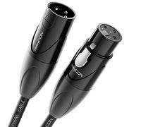 deleyCON 10m de câble audio XLR - Qualité studio - en cuivre OFC pur (AWG24) - Câble microphone avec suppression EMI et RFI - avec verrouillage métallique et contacts dorés - 3 pôles DMX