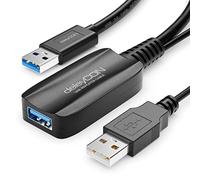 deleyCON 10m Extension USB 3.2 Gen1 Active - 5 Gbit/s - avec Amplificateur de Signal - USB-A vers A - pour PC, Ordinateur, Portable, Imprimante, Scanner