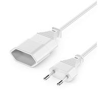 deleyCON 10m Rallonge Câble Euro Électrique Type C Fiche Euro Prise vers Type-C Euro Jack TV PC Moniteur Lampes Beamer Appareils Ménagers - Blanc