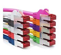 deleyCON 10x 0,5m CAT6 Câble Patch S/FTP PIMF Blindage CAT-6 RJ45 Câble Réseau Ethernet LAN DSL Switch Routeur Modem Point Accès PanneAUX Patch - Coloré