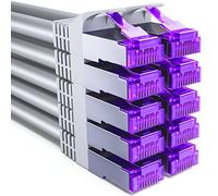 deleyCON 10x 1m CAT7 Câble Réseau - 10 Gigabit - RJ45 Câble Patch Ethernet (Cuivre, Blindage SFTP PiMF) - LAN DSL Switch Modem Routeur Panneau Patch CAT7 CAT6 CAT5 - Gris