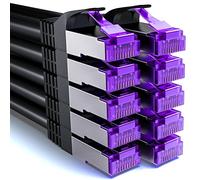 deleyCON 10x 1m CAT7 Câble Réseau - 10 Gigabit - RJ45 Câble Patch Ethernet (Cuivre, Blindage SFTP PiMF) - LAN DSL Switch Modem Routeur Panneau Patch CAT7 CAT6 CAT5 - Noir