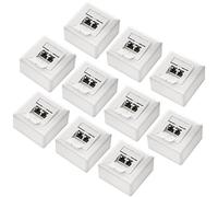 deleyCON 10x CAT6 Universel Prise Réseau - 2x Port RJ45 - Blindé - Surface ou Affleurant - 1 Gigabit Ethernet Réseau - EIA/TIA 568B - Blanc