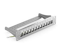 deleyCON 12 Port Panneau Patch Modulaire pour Keystone Modules 1 HE 10" Rack Montage Compatible CAT5 CAT6 CAT7 CAT8 LAN Réseau Câble Installation Noir