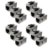 deleyCON 12x Modules Keystone Cat6a - Coupleur pour Cordons 10 Gbit/s, Blindé - 2x Prise RJ45 - pour Panneau de Brassage/Support Keystone - Extension