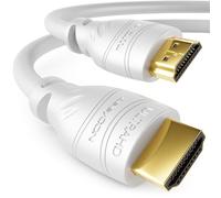 deleyCON 15m Câble HDMI 2.0a/b - Haute Vitesse avec Ethernet - UHD 2160p 4K@60Hz 4:2:0 HDCP 2.2 ARC CEC Ethernet 18Gbps 3D Full HD 1080p Dolby - Blanc