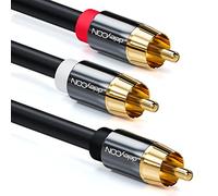 deleyCON 15m Câble Subwoofer - Y Cinch RCA Coaxial Numérique - Contacts Dorés - Liaison Audio - 1x Fiche Cinch vers 2x Connecteur RCA
