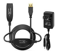 deleyCON 15m Câble USB 3.0 Actif Extension avec 2 Amplificateur de Signal et Alimentation Câble Répéteur USB3.0 Câble d'Extension PC Ordinateur Imprimante Scanner