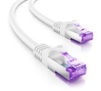 deleyCON 15m CAT7 Câble Réseau - 10 Gigabit - RJ45 Câble Patch Ethernet (Cuivre, Blindage SFTP PiMF) - pour Highspeed LAN DSL Switch Modem Routeur Panneau Patch CAT7 CAT6 CAT5 - Blanc