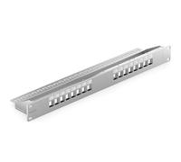 deleyCON 16 Port Panneau Patch Modulaire pour Keystone Modules 1 HE 19" Rack Montage Compatible CAT5 CAT6 CAT7 CAT8 LAN Réseau Câble Installation Noir