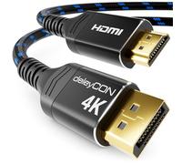 deleyCON 1m 4K DisplayPort vers HDMI Câble (pour HDMI Moniteur, TV, Projecteur) - 1080P@60Hz / 4K@30Hz - Connecteur Aluminium + Gaine Nylon - pour DP Ordinateur, PC, Carte Graphique