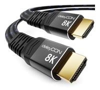deleyCON 1m Câble HDMI 2.1 8K Plat - pour TV, Moniteur, PS4, PS5, Xbox, Barre de son Dolby Atmos EARC, HDR10+ VRR - 48Gbps Câble Ultra High Speed - 10K/8K@60Hz, 4K@120Hz/144Hz, 2K@240Hz
