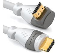 deleyCON 1m Câble HDMI Coudé (Angle 270°) - UHD 4K HDR 1080p 2160p EARC - pour TV, Barre de Son, Moniteur, PC, Ordinateur Portable, Projecteur, PS5, Xbox - Blanc