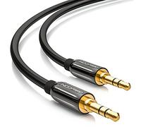 deleyCON 1m Câble Jack 3,5mm AUX Câble Audio Stéréo Fiche Jack Droite pour PC Laptop Smartphone Tablette Voiture Récepteur HiFi - Noir