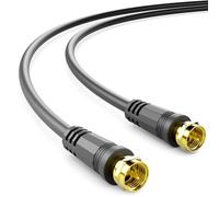 deleyCON 1m Câble TV SAT Coaxial Antenne Satellite HDTV Quad Bouclier DVB-S DVB-S2 Radio DAB Fiches Métalliques Plaquées or Noir