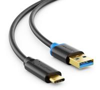 deleyCON 1m Câble USB C 3.0 Câble de Données & Charge 5 Gbit/s USB-A vers USB-C pour iPhone 16 15 Pro Max Galaxy S25 S24 S23 Pixel iPad Pro MacBook Air Tablets Switch PS5 Notebook PC