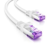 deleyCON 1m CAT7 Câble Réseau - 10 Gigabit - RJ45 Câble Patch Ethernet (Cuivre, Blindage SFTP PiMF) - pour Highspeed LAN DSL Switch Modem Routeur Panneau Patch CAT7 CAT6 CAT5 - Blanc