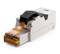 deleyCON 1x Connecteur RJ45 10 Gbit/s sans Outil Pince Coupante LSA pour LAN Ethernet Câble de Pose - pour Câbles Réseau CAT6a CAT7 CAT7a CAT8 Câble PoE Blindé Boîtier Métallique