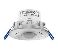 deleyCON 1x Infrarouge Détecteur de Mouvement de Plafond - Intérieur Portée 8m à 360° Luminosité Ambiante Réglable IP20 Montage Encastré Aluminium