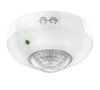 deleyCON 1x Infrarouge Détecteur de Mouvement Émerger Montage au Plafond Intérieur Contrôle des Feux Zone de Travail à 360° Portée de 6m Capteur de Lumière Intégré Blanc