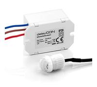 deleyCON 1x Mini Infrarouge Détecteur de Mouvement - Intérieur Portée 6m à 360° La Plus Petite Construction Presque Invisible IP20 Montage Encastré Blanc