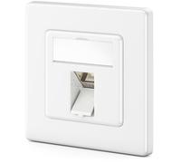 deleyCON 1x Prise Réseau CAT7 1 Port - 10 Gigabit - Boîte Encastrable Ethernet LAN/Prise de Raccordement de Données Blindée + 1x Module Keystone CAT7 RJ45 - Câble Patch DSL Réseau à Poser - Blanc