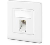 deleyCON 1x Prise Réseau CAT8 Encastrable avec RJ45 Keystone - 40 Gbit/s - STP Blindée - Prise de Données pour Câbles de Raccordement, Réseau, Ethernet à Poser - Gigabit LAN - Blanc
