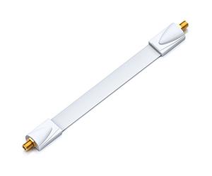 deleyCON 1x Traversée de Fenêtre Câble SAT 21 cm Flexible 30 cm de Longueur Câbles de Fenêtre Raccord Fenêtres & Portes Plaqué or Extrêmement Plat Blindé Tampons Adhésifs - Cuivre