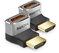 deleyCON 2 Pièces Adaptateur HDMI Connecteur de Couplage Angle 270° 8K@60Hz / 4K@120Hz UHD Aluminium HDMI 2.1 Arc HDR10+ Dolby Vision VRR ALLM 48Gbps 270° Coudé Gris Noir