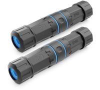 deleyCON 2 Pièces Couplage de Câble Réseau CAT 6 STP - Connecteur LAN DSL Extérieur IP68 Étanche à la Poussière - Rallonge Ethernet pour Jardin - Noir