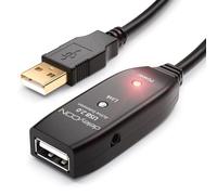 deleyCON 20m Cable D'extension USB 2.0 Actif Repeteur inclus avec 2 Amplification du Signal USB-A Male vers USB-A Femelle - Noir
