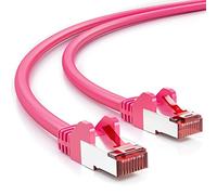 deleyCON 20m Câble Réseau Cat6-1 000 Mbit/s (Cuivre, S/FTP, sans Halogène) RJ45 Gigabit Câble Patch Ethernet LAN - pour DSL, Internet, Wi-Fi, Switch, Routeur, Modem, Panneau de Brassage - Magenta