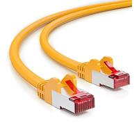 deleyCON 20m Câble Réseau Cat6-1 000 Mbit/s (Cuivre, S/FTP, sans Halogène) RJ45 Gigabit Câble Patch Ethernet LAN - pour DSL, Internet, Wi-Fi, Switch, Routeur, Modem, Panneau de Brassage - Jaune